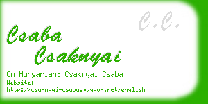 csaba csaknyai business card